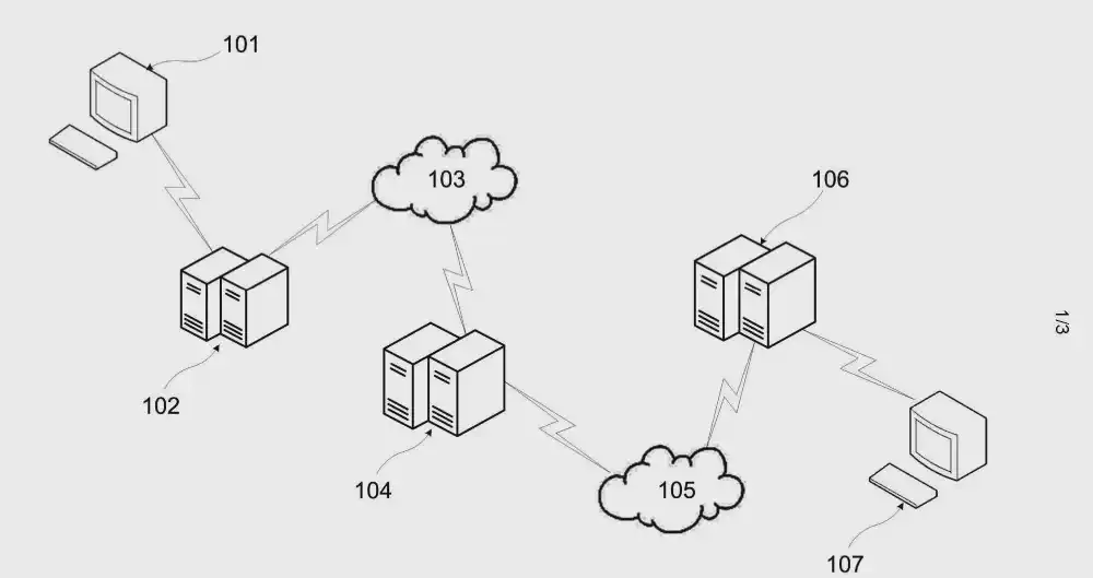 Schematic representation of a configuration of systems that comprises a certification email server according to embodiments of the invention