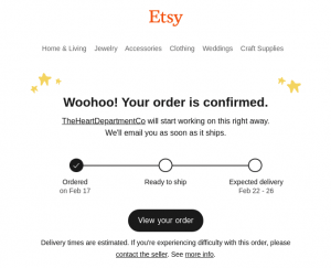 transactional email etsy